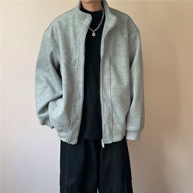 现货新款冬季羊毛呢子外套男士短款宽松休闲夹克A351-AJ2621-P135,男装夹克,电商A351