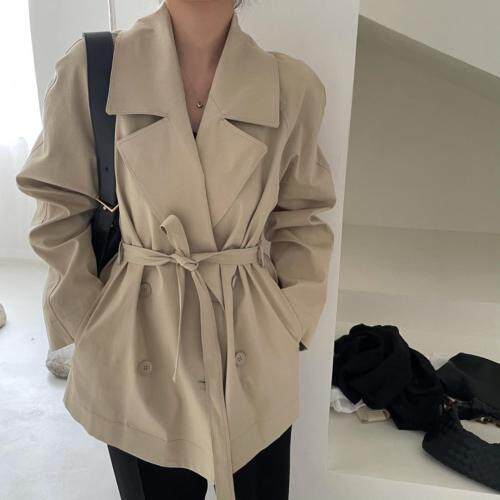 秋款短风衣外套，女装风衣，LIN.Y