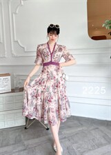 【现货】2022夏季新款韩版碎花雪纺连衣裙，女装连衣裙，珍·洛曼