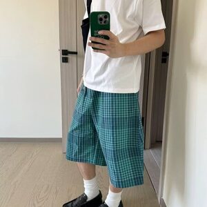 夏季宽松休闲居家格子五分裤薄款-DK89-网络图图片