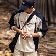 日系复古长袖卫衣男春季情侣宽松圆领套头衫学院风百搭休闲上衣男，男装卫衣，星座506A