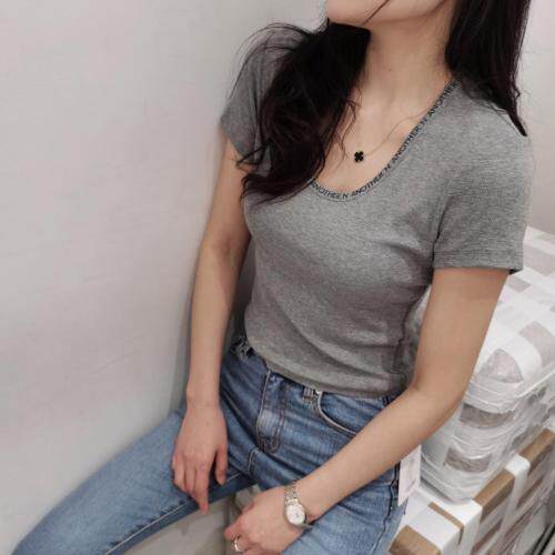 夏季新款打底衫，圆领字母款，女装，SJBY