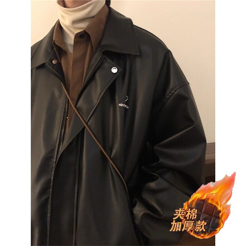 夹棉加厚款秋季新款美式潮牌pu皮外套男机能风街头夹克JKR809,男装夹克,星座516A