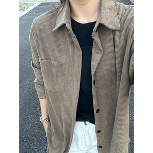 320G厚实灯芯绒衬衫男秋冬款休闲宽松复古长袖衬衣CS027-P35图片