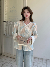 新款上新2025蓝色立体花朵刺绣防晒外套女85076-208A-P170-K255，女装短外套，浙宝208A