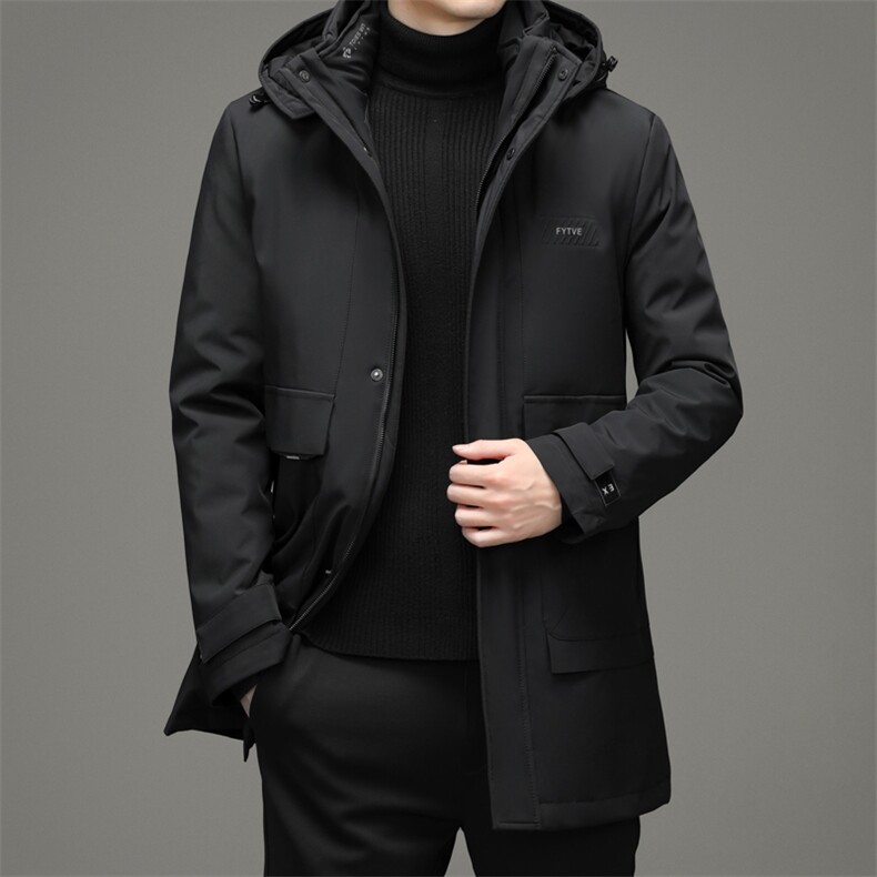 纯色羽绒服男可脱卸帽中年男休闲宽松爸爸冬装外套MYYL92121-P350,男装羽绒服,电商B212（原钱塘6029）