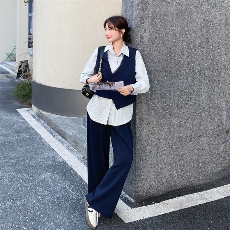 26春新款-韩式老钱风条纹马甲三件套2623-P200K328,女装套装/套裙,2B190
