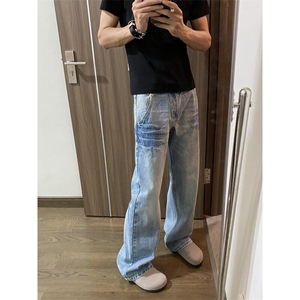 藏青色cleanfit底特律夹克外套男款春秋季美式复古短款潮牌棒球服图片