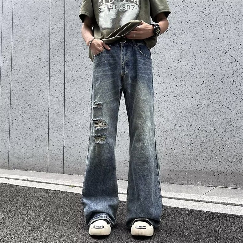 AK1998-P55美式复古高街港风痞帅牛仔长裤,女装休闲裤,星座617A-2
