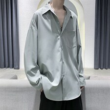 2025春夏百搭纯色百搭潮流免烫男衬衫上衣D201-DM13-P40，男装衬衫，电商D321-1
