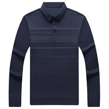 春秋季新款打底上衣男士长袖t恤中年爸爸装休闲宽松Polo衫男，男装T恤，电商B212（原钱塘6029）