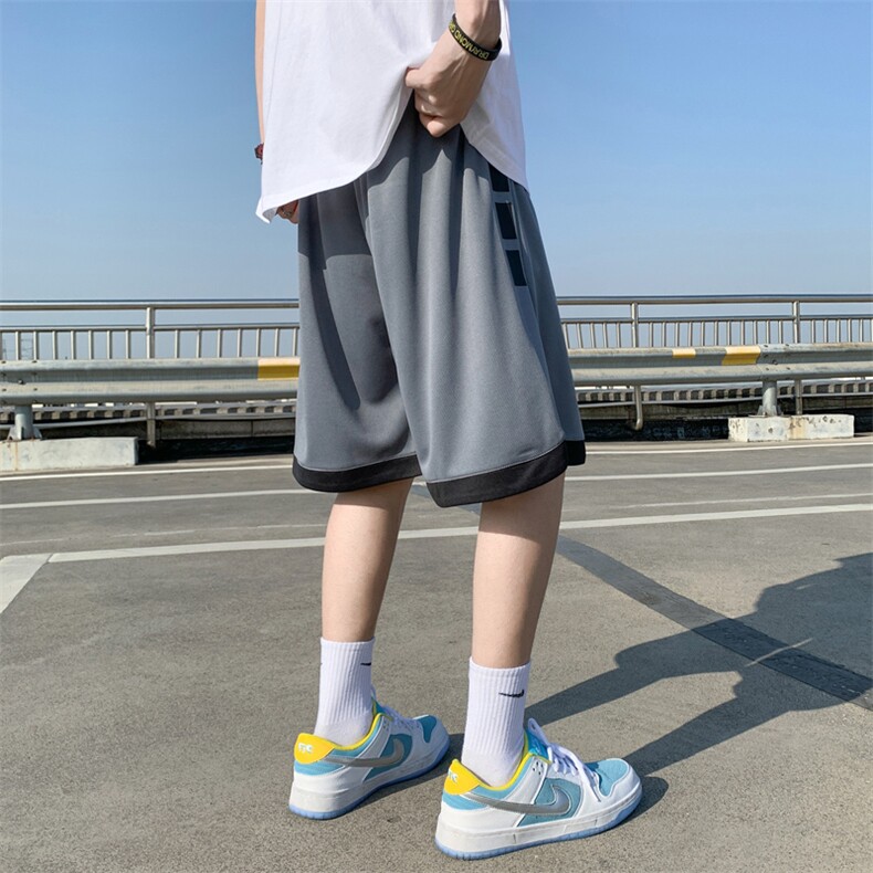 ！2023夏季新款男士冰丝短裤小熊印花潮流运动中裤DK605P30,男装休闲裤,电商B220