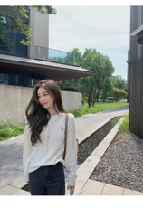 秋冬圆领毛衣针织衫针织复古套头打底麻花上衣，女装针织衫/毛衣，半城羊绒