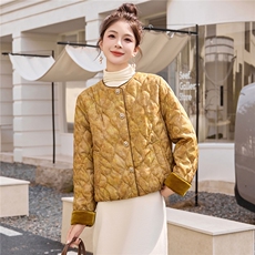 2025冬装新款大量现货简约时尚新中式复古提花棉衣，女装棉衣/棉服，芭米依尚