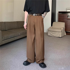 韩版免烫垂感休闲西裤男直筒宽松阔腿长裤简约百搭拖地裤K014，男装休闲裤，星座1116A-1（原606A）