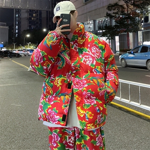 MY203东北大花风民族特色花棉袄棉衣保暖面包服大码男女棉服图片