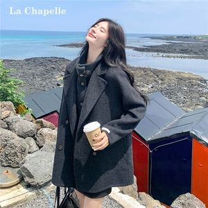 韩版双面羊绒大衣女冬独特超好看灰色两件套毛呢外套，女装毛呢外套，浙宝220A