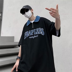 POLO衫夏季潮刺绣流行2023五分袖ins男百搭时尚潮流新款WB075-P34，男装T恤，星座412