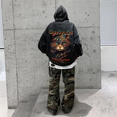 美式潮牌重磅水洗做旧连帽卫衣力推大码男XZ517A-2-Y7757-P68，男装卫衣，星座517A-2