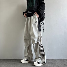 休闲裤男士韩版潮流高街帅气拼色宽松2024秋冬ins长裤K5808-P41，男装休闲裤，星座412-3