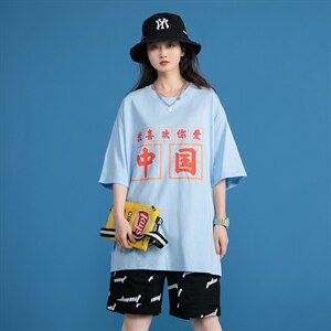 夏季爱印花中性风三色宽松T恤 A071-5502-P25（控38）图片