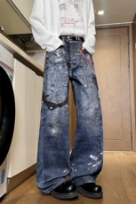 XZ616春季重磅美式满印3D印花街头休闲牛仔长裤K26006特P50，男装休闲裤，星座512A（原616）