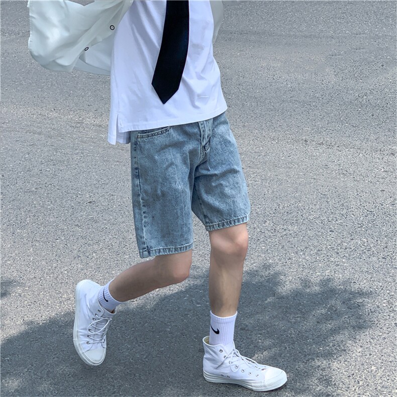 2024宽松牛仔裤夏季直筒五分裤韩版百搭阔腿裤805-BK63-P45控58,男装牛仔裤,星座809B（原星座805）