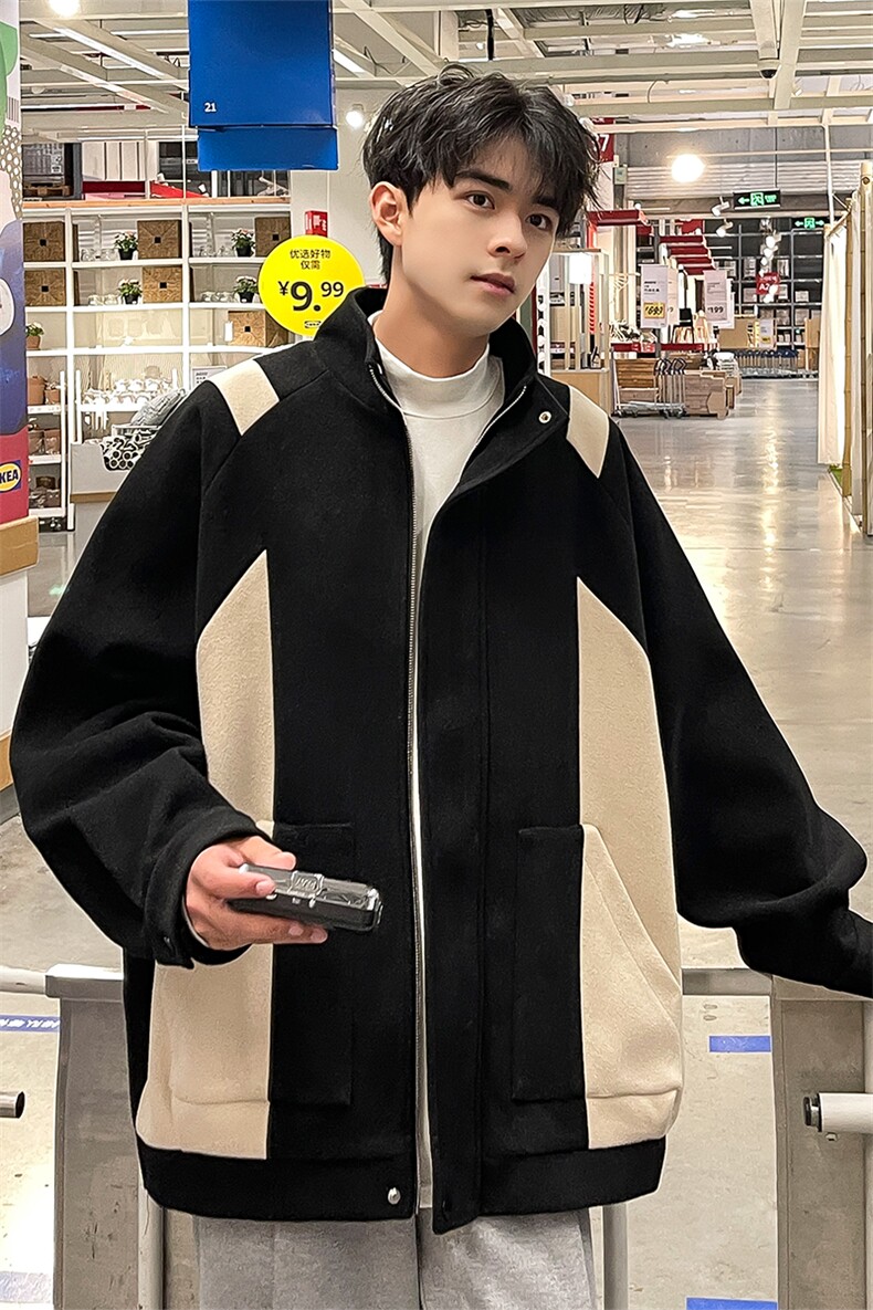男装呢料大衣2026秋冬季新款毛呢大衣男生外套XZ514-2-F599-P115,男装毛呢大衣,星座514-2(原B239)