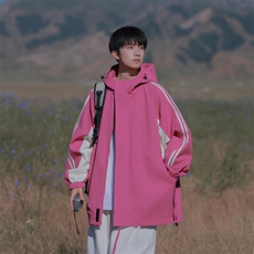 815A-MJ78322-75特春秋装新品条纹户外登山服三防冲锋衣外套男模，男装夹克，星座815A