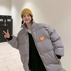 立领青春流行加厚百搭棉衣新款拉链格子直下摆气质男女TT541P80，男装棉衣，星座1013-5