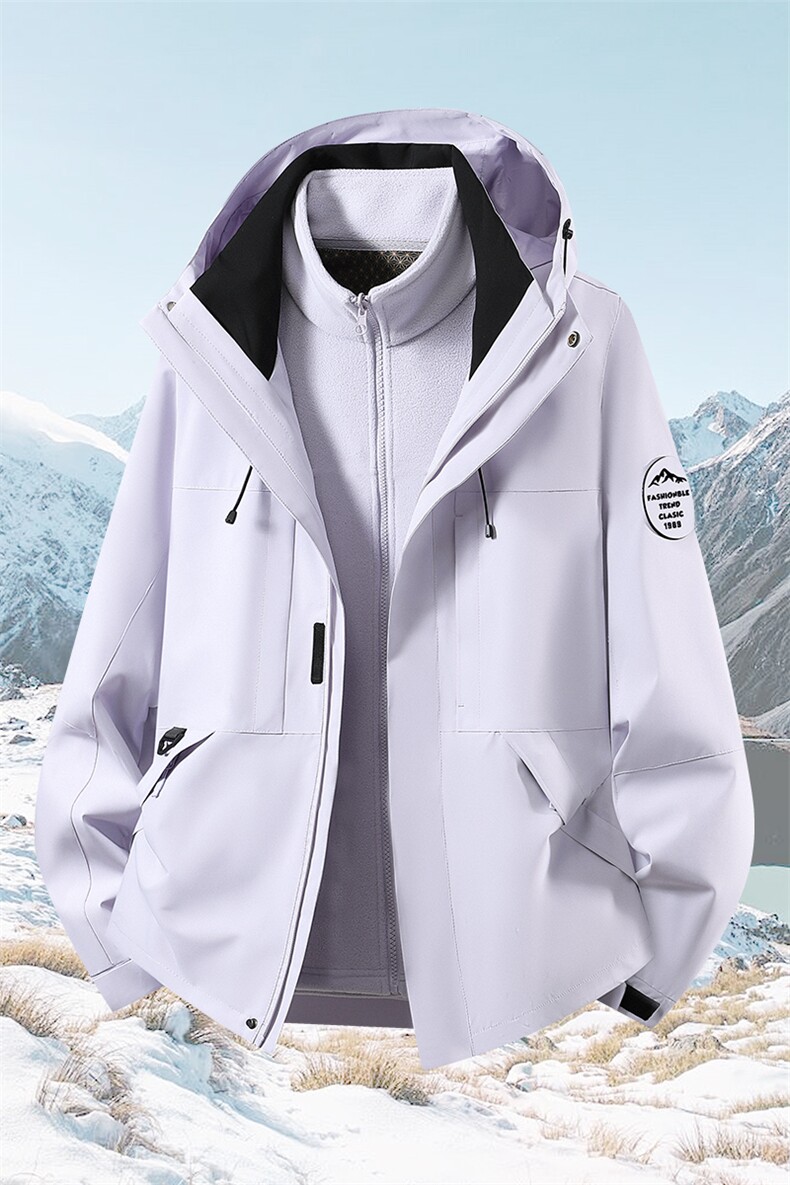 户外连帽男女新款三合一防风防水登山服石墨烯保暖外套H6188-P90,男装棉衣,星座1403A