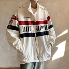 2025秋装复古机车服ins潮牌情侣夹克外套撞色上衣H806P108男，男装夹克，电商A341
