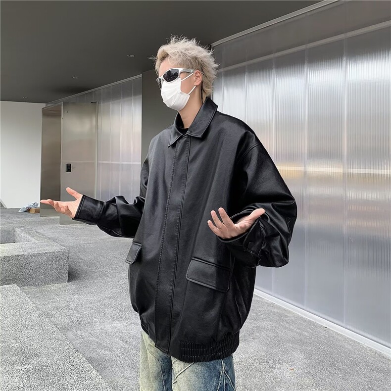 2025秋冬新款复古翻领皮夹克PY8537,男装夹克,星座1108