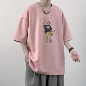 麂皮绒短袖t恤男大码半袖男 JD82419-P25图片