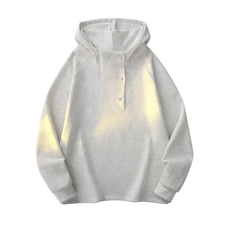 日系文艺连帽排扣设计卫衣半高领宽松新潮高街时尚外套HY695TP50，女装短外套，电商A102B