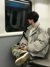 网图现货扎染棉服美式短款面包服男冬季高街廓形棉衣外套P108，男装棉衣，电商C306-1