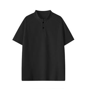 2026夏季新款270g华棉美式亨利领拼接T恤DT6155特P15建议零售价38图片