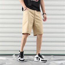 K939/P25夏季港风潮流男士宽松五分裤子韩版沙滩黑色休闲大码短裤图片
