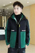 冬季门彩色棉服男模特加厚夹克风衣保暖外套工装棉衣黑868加绒，男装夹克，星座1207