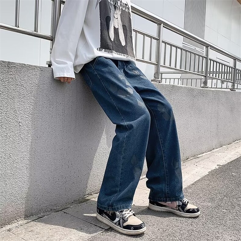 牛仔裤男夏季潮大码休闲裤子高街设计感裤子N1115P38,男装牛仔裤,星座1116-2