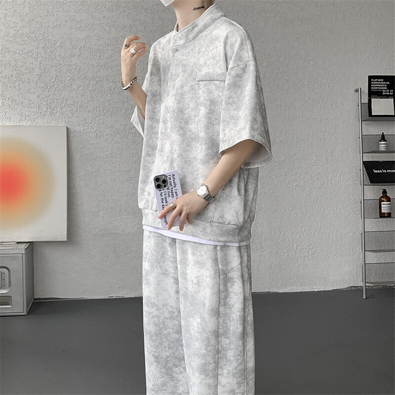 可拆开卖！立领POLO衫短袖t恤套装男生休闲运动青少年搭配帅气夏,男装T恤,电商B312