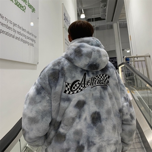 XZ216-BK94-P128 2021男女情侣中性棉衣外套毛绒仿皮草棉服 控148图片