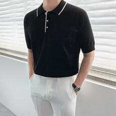 夏季polo衫男短袖韩版冰丝薄款针织衫翻领男士半袖T205-P37，男装T恤，星座208-5