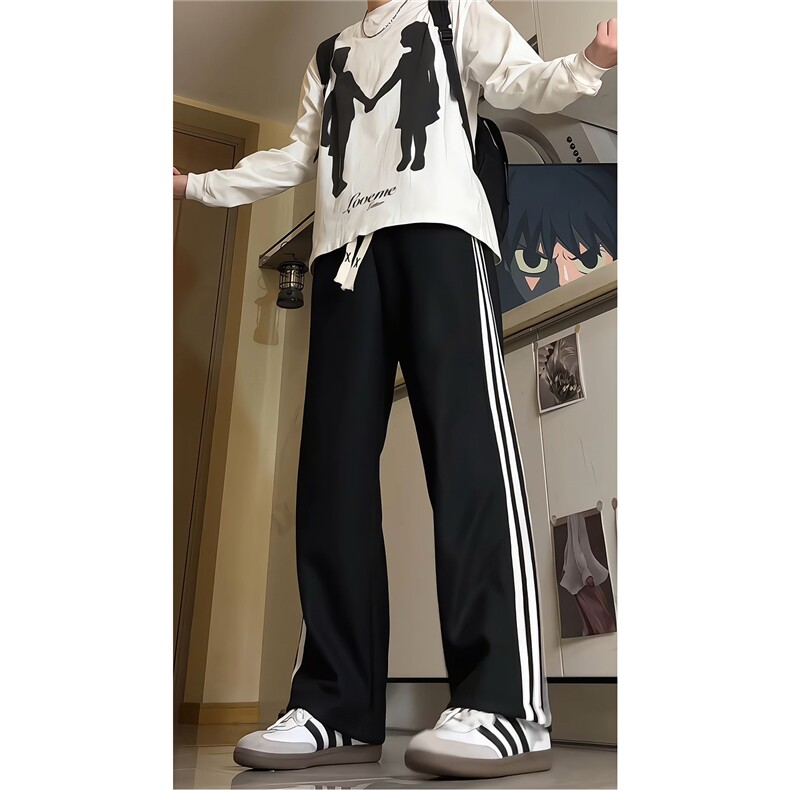 加长版裤子男款高个子188休闲条纹卫裤115cm运动裤KZ017P48,男装休闲裤,电商B312