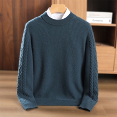 男士羊绒套衫羊绒纯色简约商务休闲风男装，男装羊绒套衫，美创羊绒