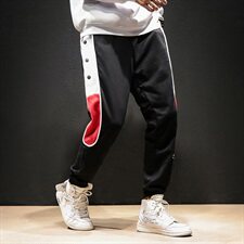 秋装中国风宽松嘻哈滑板潮男休闲卫裤撞色拼接哈伦九分裤K277/P65，男装休闲裤，星座608A