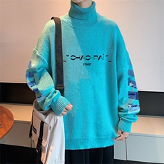 ！2023秋冬新款男士高领毛衣潮牌百搭针织衫上衣毛线M706P60，男装针织衫/毛衣，电商B220
