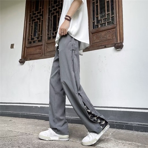 休闲裤男士韩版潮流痞子帅百搭拼接个性2024夏季ins长裤K5417-P41图片