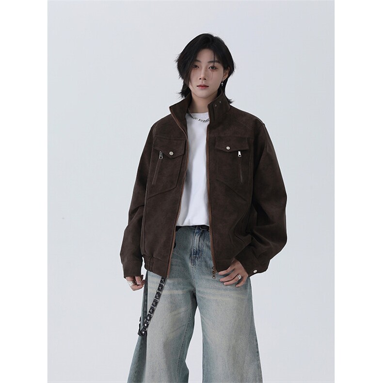 春季新款港风拼接贴袋设计离开夹克外套潮 XZ213-JK1002-P85控128图片
