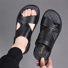 凉鞋男新款夏季休闲男式凉拖头层牛皮沙滩男鞋，男鞋凉鞋，电商A223